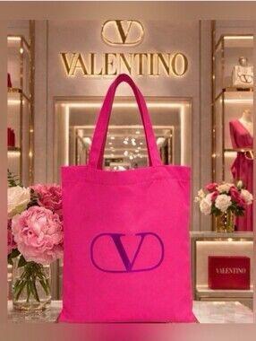 Valentino-" V " Logo Canvas Tote 💗